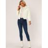 imageAllegra K Womens Faux Fur Fluffy Coat Collar 2025 Warm Winter Cropped JacketWhite