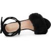 imageAllegra K Womens Faux Fur Lace Up Strappy Chunky Heels SandalsBlack