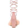 imageAllegra K Womens Faux Fur Lace Up Strappy Chunky Heels SandalsPink