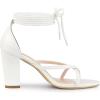 imageAllegra K Womens Flip Flops Chunky Heel Lace Up Heels Thong SandalsWhite