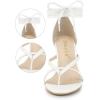 imageAllegra K Womens Flip Flops Chunky Heel Lace Up Heels Thong SandalsWhite