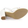 imageAllegra K Womens Flip Flops Chunky Heel Lace Up Heels Thong SandalsWhite