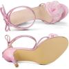 imageAllegra K Womens Flower Heels Strappy Lace Up Stiletto Heels SandalsPink