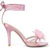 imageAllegra K Womens Flower Heels Strappy Lace Up Stiletto Heels SandalsPink