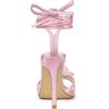 imageAllegra K Womens Flower Heels Strappy Lace Up Stiletto Heels SandalsPink