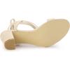 imageAllegra K Womens Lace Up Chunky Heels SandalsBeige