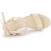 imageAllegra K Womens Lace Up Chunky Heels SandalsBeige