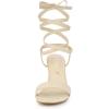 imageAllegra K Womens Lace Up Chunky Heels SandalsBeige