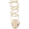 imageAllegra K Womens Lace Up Chunky Heels SandalsBeige