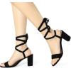 imageAllegra K Womens Lace Up Chunky Heels SandalsBlack
