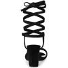 imageAllegra K Womens Lace Up Chunky Heels SandalsBlack