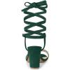 imageAllegra K Womens Lace Up Chunky Heels SandalsGreen