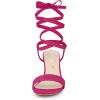 imageAllegra K Womens Lace Up Chunky Heels SandalsHot Pink