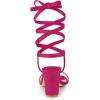 imageAllegra K Womens Lace Up Chunky Heels SandalsHot Pink
