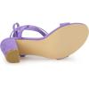 imageAllegra K Womens Lace Up Chunky Heels SandalsPurple