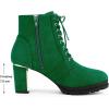 imageAllegra K Womens Lace Up Combat Boots Low Platform Chunky Heel Lug Sole Ankle BootiesEmerald Green