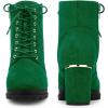 imageAllegra K Womens Lace Up Combat Boots Low Platform Chunky Heel Lug Sole Ankle BootiesEmerald Green