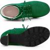 imageAllegra K Womens Lace Up Combat Boots Low Platform Chunky Heel Lug Sole Ankle BootiesEmerald Green