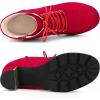 imageAllegra K Womens Lace Up Combat Boots Low Platform Chunky Heel Lug Sole Ankle BootiesRed