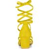imageAllegra K Womens Lace Up Mid Chunky Heeled Yellow Sandals 10 M US