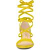imageAllegra K Womens Lace Up Mid Chunky Heeled Yellow Sandals 10 M US