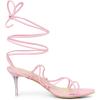 imageAllegra K Womens Lace Up Open Toe Open Toe Strappy Stiletto Heels Pink Sandals  6 M US