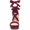 imageAllegra K Womens Lace Up Platform Burgundy Block Heels Sandals  105 M US