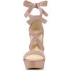 imageAllegra K Womens Lace Up Platform Heels Sandals Dust Pink Heels Sandals 9 M US