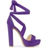 imageAllegra K Womens Lace Up Platform Heels Sandals Purple Heels Sandals 9 M US
