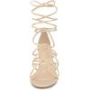 imageAllegra K Womens Lace Up Strappy Heel Chunky Heel SandalsBeige