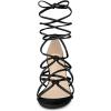 imageAllegra K Womens Lace Up Strappy Heel Chunky Heel SandalsBlack
