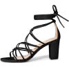 imageAllegra K Womens Lace Up Strappy Heel Chunky Heel SandalsBlack