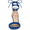 imageAllegra K Womens Open Toe Kitten Heel Lace Up Dress Royal Blue Sandals 10 M US