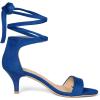 imageAllegra K Womens Open Toe Kitten Heel Lace Up Dress Royal Blue Sandals 10 M US