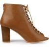 imageAllegra K Womens Peep Toe Lace Up Chunky Heeled Ankle BootiesBrown