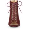 imageAllegra K Womens Peep Toe Lace Up Chunky Heeled Ankle BootiesBurgundy