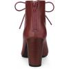 imageAllegra K Womens Peep Toe Lace Up Chunky Heeled Ankle BootiesBurgundy