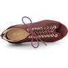 imageAllegra K Womens Peep Toe Lace Up Chunky Heeled Ankle BootiesBurgundy