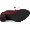 imageAllegra K Womens Peep Toe Lace Up Chunky Heeled Ankle BootiesBurgundy