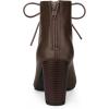imageAllegra K Womens Peep Toe Lace Up Chunky Heeled Ankle BootiesDark Brown