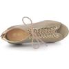 imageAllegra K Womens Peep Toe Lace Up Chunky Heeled Ankle BootiesTaupe