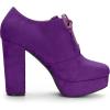 imageAllegra K Womens Platform Chunky Heel Lace Up Purple Booties 10 M US