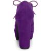 imageAllegra K Womens Platform Chunky Heel Lace Up Purple Booties 9 M US