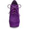 imageAllegra K Womens Platform Chunky Heel Lace Up Purple Booties 9 M US