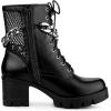 imageAllegra K Womens Platform Lace Up Mesh Lug Sole Chunky Heel Combat BootsBlack