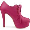 imageAllegra K Womens Platform Lace Up Round Toe Stiletto High Heel Ankle BootiesHot Pink