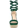 imageAllegra K Womens Platform Sandals Square Toe Chunky Heels Lace Up SandalsEmerald Green