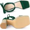 imageAllegra K Womens Platform Sandals Square Toe Chunky Heels Lace Up SandalsEmerald Green