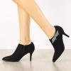 imageAllegra K Womens Pointed Toe Bow Decor Stiletto Heel Ankle BootsBlack