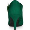imageAllegra K Womens Pointed Toe Bow Decor Stiletto Heel Ankle BootsEmerald Green